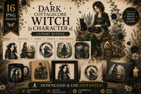 Download Dark Cottagecore Witch Character PNG - Witch Collection