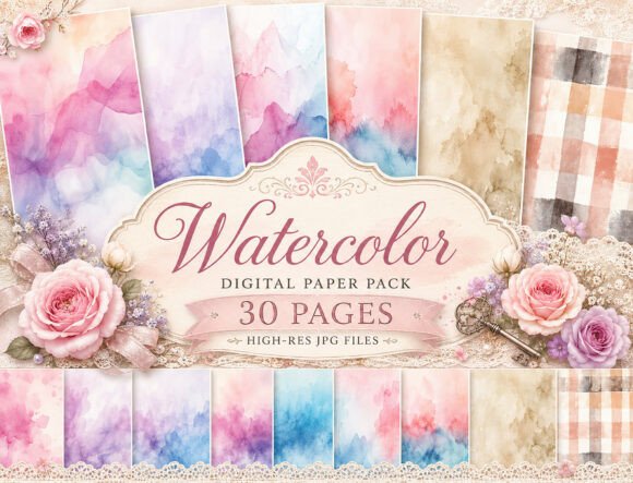Download Watercolor Pastel Digital Paper - Digital paper Collection