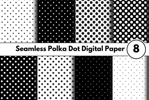 Download Black and White Polka Dot Digital Paper - Digital paper Collection