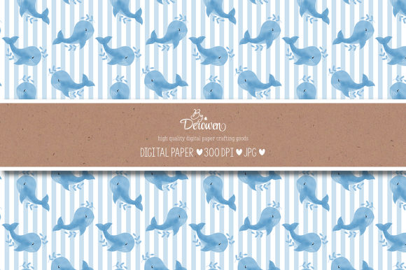 Download Digital Paper, Printable, Baby Whale 3 - Digital paper Collection