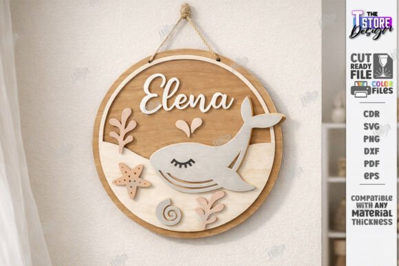 Download Kids Room Name Sign Laser Cut | CNC File - Premium Resources