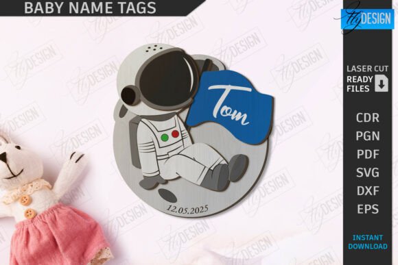 Download Baby Name Tag Laser Cut | Children Room - Premium Resources
