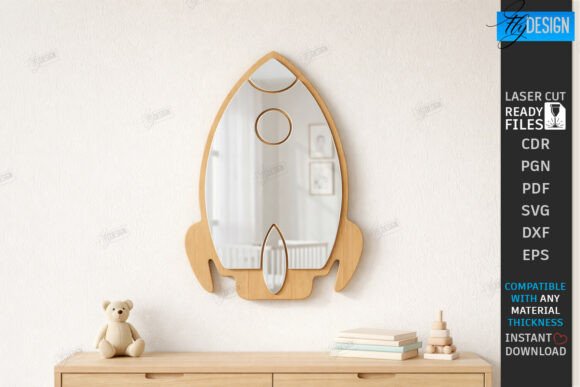 Download Kids Room Wall Mirror Laser Cut | CNC - Premium Bundle