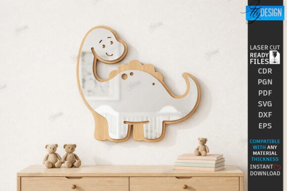 Download Kids Room Wall Mirror Laser Cut | CNC - Premium Bundle