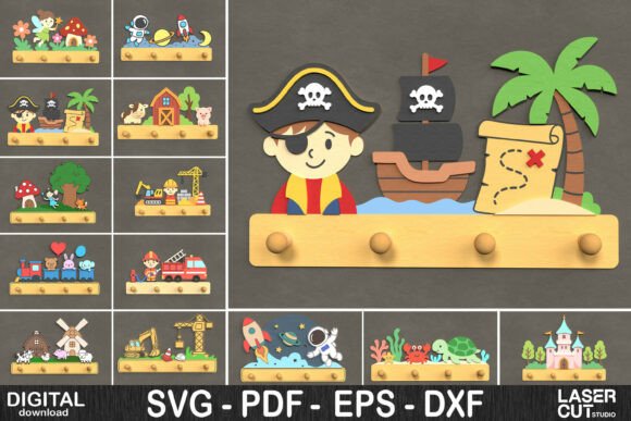 Download Kids Room Wall Hook SVG Bundle - Premium Resources